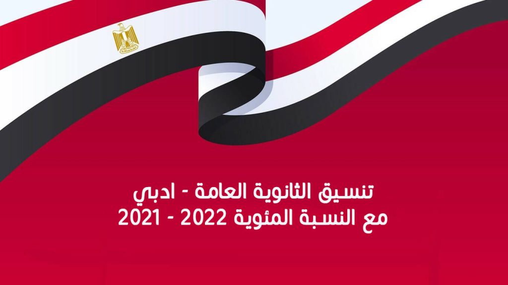 تنسيق الثانوية العامة المصرية ادبي 2021 - 2022 مع النسبة المئوية